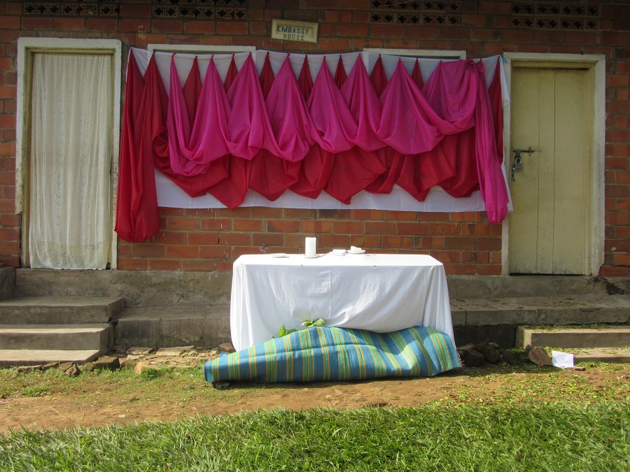 One of the procession stops, this one was located at the teachers' quarters across from the CARITAS For Children Learning Center. One of the procession stops, this one was located at the teachers' quarters across from the CARITAS For Children Learning Center.
