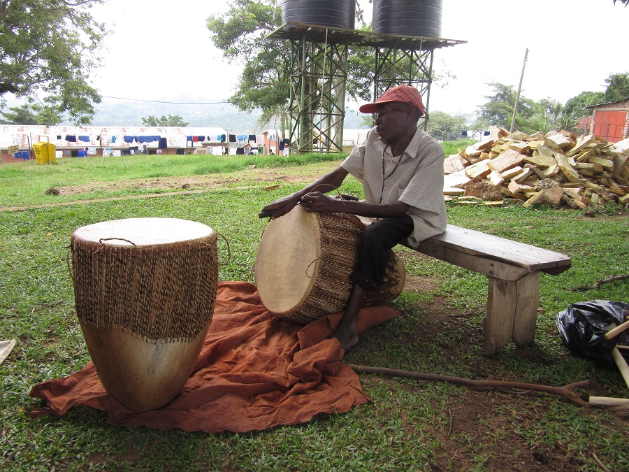 A local artisan repairs drums at Stella Maris Secondary School, where many supporters of CARITAS sponsor a child. A local artisan repairs drums at Stella Maris Secondary School, where many supporters of CARITAS sponsor a child.